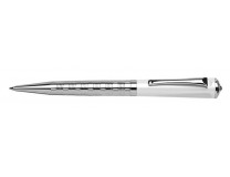 Guľôčkové pero, Crystals from SWAROVSKI®, biele-strieborné, ART CRYSTELLA, "Rialto", biely krištáľ