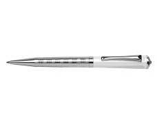Guľôčkové pero, Crystals from SWAROVSKI®, biele-strieborné, ART CRYSTELLA, "Rialto", biely krištáľ