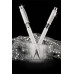 Guľôčkové pero, Crystals from SWAROVSKI®, biele, s bielymi krištáľmi v strede tela, 14cm