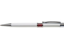 Guľôčkové pero, Crystals from SWAROVSKI®, biele, s light siam červenými krištáľmi v strede tela, 14cm