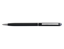 Guľôčkové pero, s tanzanite fialovým krištáľom SWAROVSKI®, 13 cm, ART CRYSTELLA, čierna