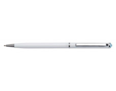 Guľôčkové pero, Crystlas from SWAROVSKI®, s modrým krištáľom, 13 cm, ART CRYSTELLA, biela