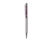 Guľôčkové pero, s pravým SWAROVSKI® krištáľom, strieborná, ART CRYSTELLA "Touch", fialový krištáľ