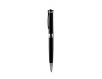 Guľôčkové pero, čierna, "Rimini", s bielym krištáľom SWAROVSKI®, 14 cm, ART CRYSTELLA®