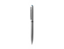 Guľôčkové pero, strieborná, "Oslo", s aqua modrým krištáľom SWAROVSKI®, 13 cm, ART CRYSTELLA®