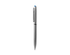 Guľôčkové pero, strieborná, "Oslo", so zafírovo modrým SWAROVSKI® kriľtáľom, 13 cm, ART CRYSTELLA®
