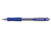Guľôčkové pero, 0,3 mm, stláčací mechanizmus, UNI "SN-100 Laknock", modré