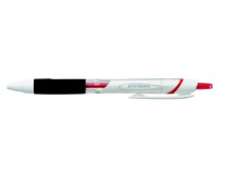Guľôčkové pero, 0,35 mm, stláčací mechanizmus, biele telo pera, UNI "SXN-155 Jetstream", červená