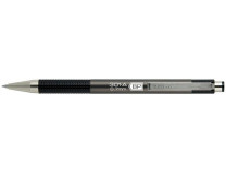 Guľôčkové pero, 0,24 mm, stláčací mechanizmus, farba tela: antracitová, ZEBRA "F301 A", modré