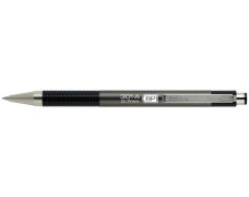 Guľôčkové pero, 0,24 mm, stláčací mechanizmus, farba tela: antracitová, ZEBRA "F301 A", modré