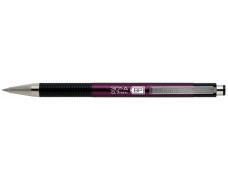 Guľôčkové pero, 0,24 mm, stláčací mechanizmus, farba tela: slezová, ZEBRA "F301 A", modré