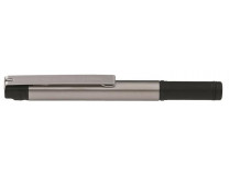 Guľôčkové pero, 0,24 mm, s vrchnákom, nehrdzavejúca oceľ, čierna farba tela, ZEBRA "F-301 Compact", modrá