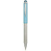 Guľôčkové pero, 0,24 mm, teleskopické, nehrdzavejúca oceľ, svetlomodré telo, ZEBRA "Telescopic Metal Stylus", modrá