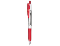 Gélové pero, 0,33 mm, stláčací mechanizmus, pruhované telo, ZEBRA "Sarasa Clip", červená