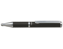 Guľôčkové pero, 0,24 mm, teleskopické telo, kovová čierna, ZEBRA "SL-F1", modrá