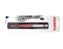 Guľôčkové pero, 0,24 mm, stláčací mechanizmus, strieborný klip, ružové telo, ZEBRA "901", modrá