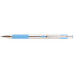 Guľôčkové pero, 0,24 mm, stláčací mechanizmus, nerezová oceľ, farba tela: pastelová modrá, ZEBRA "F-301", modré