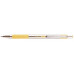 Guľôčkové pero, 0,24 mm, stláčací mechanizmus, nerezová oceľ, farba tela: pastelová žltá, ZEBRA "F-301", modré