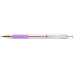 Guľôčkové pero, 0,24 mm, stláčací mechanizmus, nerezová oceľ, farba tela: pastelová fialová, ZEBRA "F-301", modré