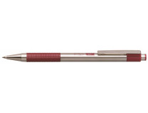 Guľôčkové pero, 0,24 mm, stláčací mechanizmus, nehrdzavejúca oceľ, bordová farba tela, ZEBRA "F-301", modrá
