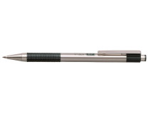 Guľôčkové pero, 0,24 mm, stláčací mechanizmus, nehrdzavejúca oceľ, zelená farba tela, ZEBRA "F-301", modrá