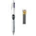 Guľôčkové pero, 3 farby, s mikroceruzkou, BIC "4 Colours" + grafitová náplň