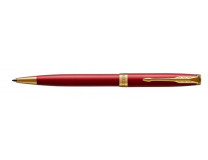 Guľôčkové pero, 1 mm, rotačné, červené telo, zlatý klip, PARKER "Royal Sonnet", modrá