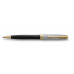 Guľôčkové pero, 1 mm, telo pera: kovová čierna, zlatý klip, PARKER "Royal Sonnet Premium", čierna
