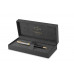 Guľôčkové pero, 1 mm, telo pera: kovová čierna, zlatý klip, PARKER "Royal Sonnet Premium", čierna