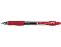 Gélové pero, 0,32 mm, stláčací mechanizmus, PILOT "G-2", červené
