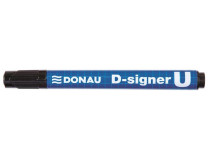 Permanentný popisovač, 2-4 mm, kužeľový hrot, DONAU "D-signer U", čierny