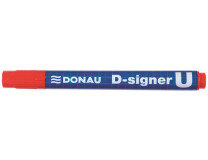 Permanentný popisovač, 2-4 mm, kužeľový hrot, DONAU "D-signer U", červený