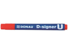 Permanentný popisovač, 2-4 mm, kužeľový hrot, DONAU "D-signer U", červený