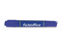 Permanentný popisovač, 0,8/6,0 mm, kužeľový/zrezaný, obojstranný, FLEXOFFICE "PM04", modrý