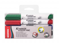 Popisovač na biele a flipchartové tabule, sada, 1-3 mm, kužeľový KORES "K-Marker", 4 rôzne farby