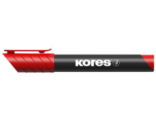 Permanentný popisovač, 3-5 mm, kužeľový hrot, KORES "K-Marker", červený