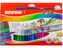 Fixky, sada, vyprateľné, KORES "Korellos", 24 rôznych farieb