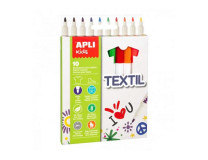 Fixka na textil, 2,9 mm, APLI Kids "MarkersTextil", 10 rôznych farieb