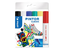 Dekoračný popisovač, sada,1,4 mm, PILOT "Pintor M", 6 druhov klasických farieb