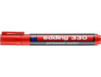 Permanentný popisovač, 1-5 mm, zrezaný hrot, EDDING "330", červený