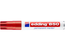 Permanentný popisovač, 5-16 mm, zrezaný, EDDING "850", červená