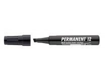 Permanentný popisovač, 1-4 mm, zrezaný hrot, ICO "Permanent 12", čierny