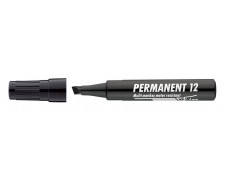 Permanentný popisovač, 1-4 mm, zrezaný hrot, ICO "Permanent 12", čierny