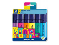 Zvýrazňovač, sada, 1-5 mm, STAEDTLER "Textsurfer® classic 364 C Happy", 6 rôznych farieb