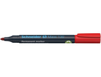 Permanentný popisovač, 1-3 mm, kužeľový hrot, SCHNEIDER "Maxx 130", červený