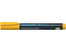 Permanentný popisovač, 1-4 mm, zrezaný hrot, SCHNEIDER "Maxx 133", žltý