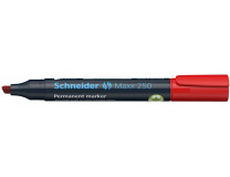 Permanentný popisovač, 2-7 mm, zrezaný hrot, SCHNEIDER "Maxx 250", červený