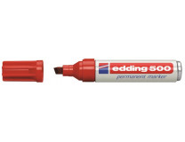 Permanentný popisovač, 2-7 mm, zrezaný hrot, EDDING "500", červený