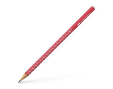 Grafitová ceruzka, B, trojhranný tvar, FABER-CASTELL "Sparkle", červená