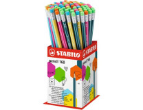 Grafitová ceruzka, s gumou, displej, HB, šesťhranná, STABILO "Pencil 160"